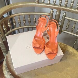Alexandre Birman Vibrant Orange Heeled Sandals